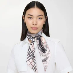 Skinny Reversible Etched Knight Silk Scarf