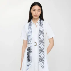 Skinny Reversible Etched Knight Silk Scarf