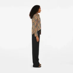 Slim Fit Check Cotton Poplin Shirt