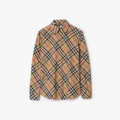 Slim Fit Check Cotton Poplin Shirt