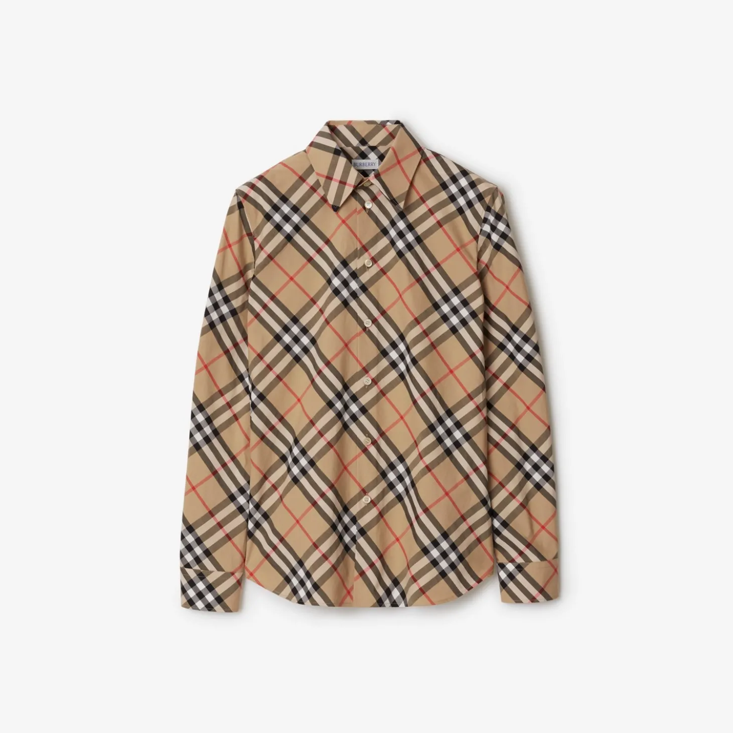 Slim Fit Check Cotton Poplin Shirt