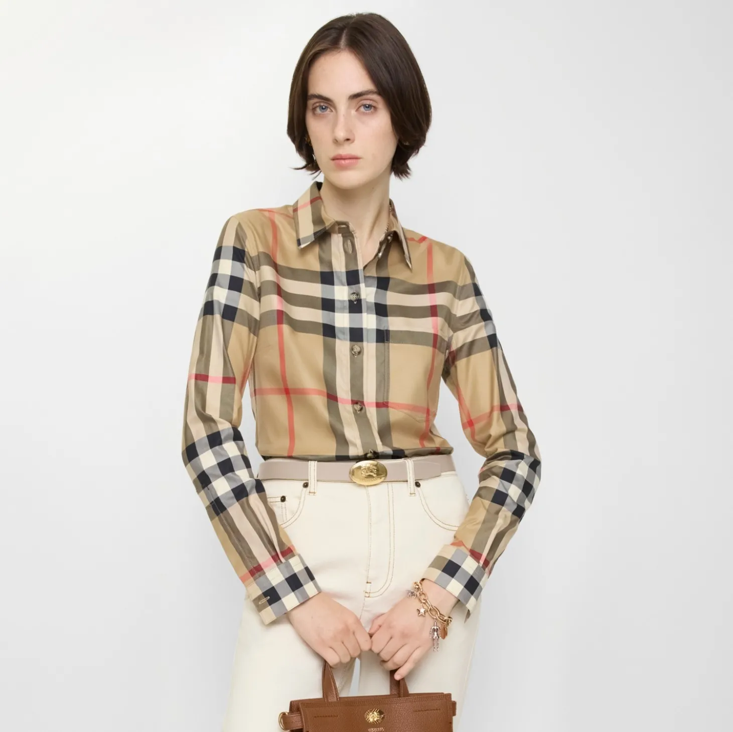 Slim Fit Check Cotton Shirt
