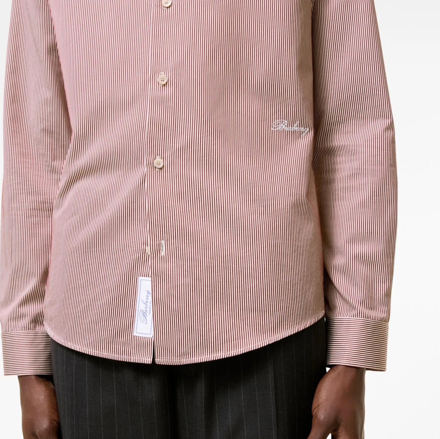 Slim Fit Striped Cotton Shirt