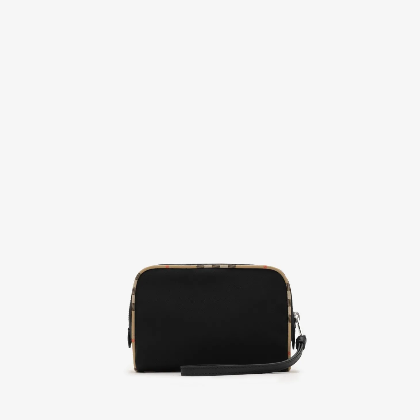 Small Check Trim Travel Pouch