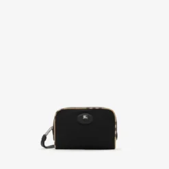 Small Check Trim Travel Pouch