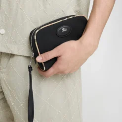 Small Check Trim Travel Pouch