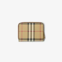 Small Check Zip Wallet