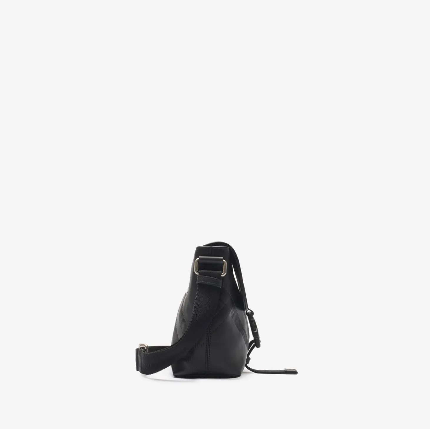 Small Embossed Check Buckled Messenger Bag