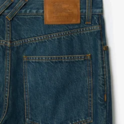 Straight Check Turn-up Jeans