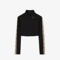 Stretch Nylon Cropped Track Jacket