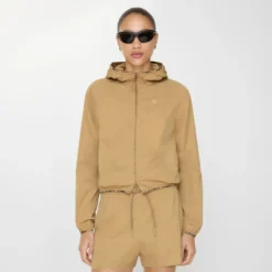 Stretch Nylon Hooded Jacket