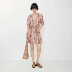 Striped Cotton Voile Dress