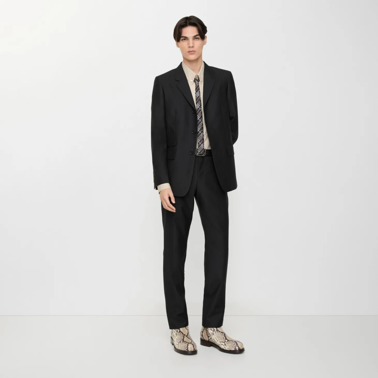 Striped Wool Mohair Tailored Jacket