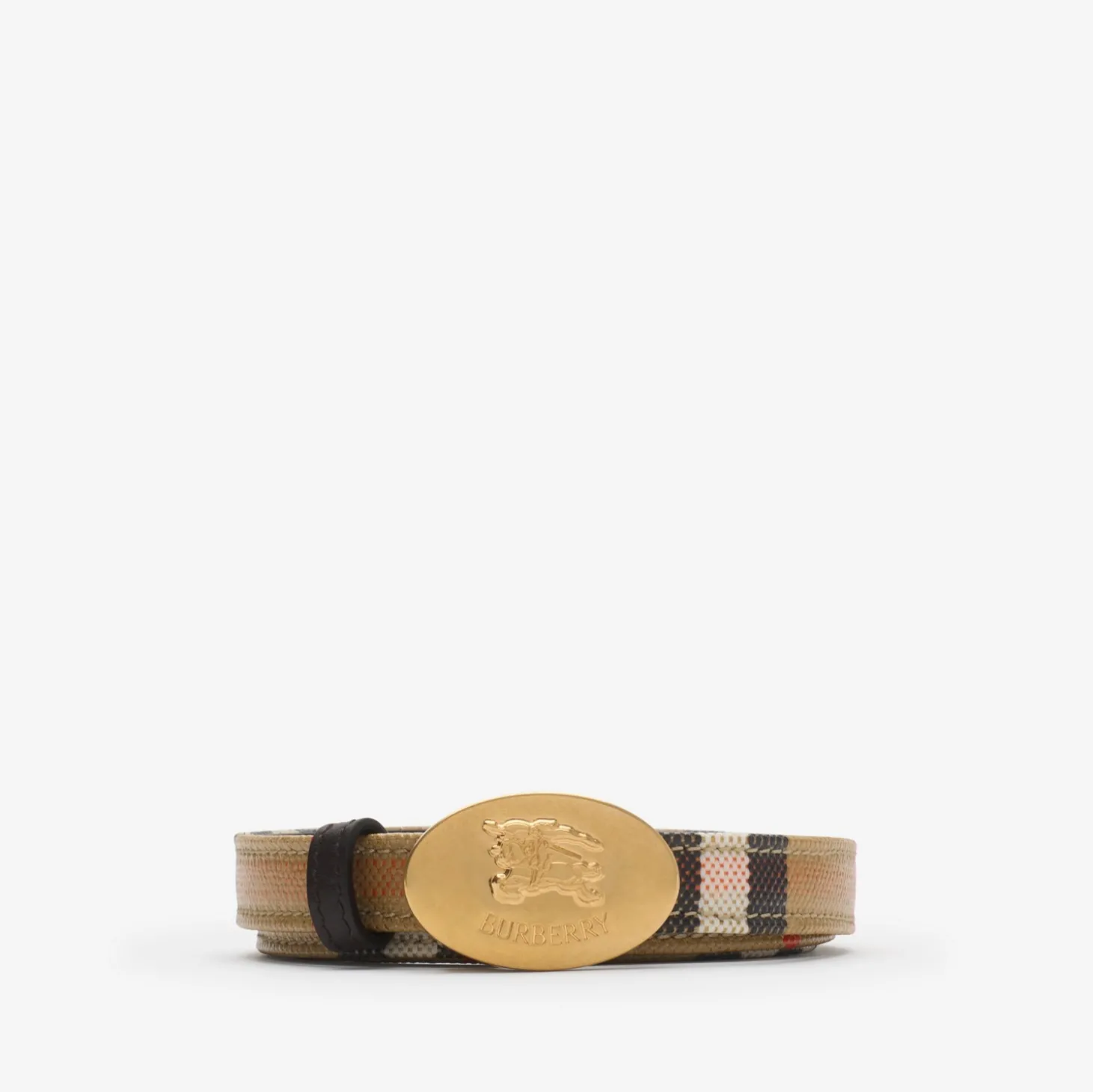 Thin Reversible Check Knight Stamp Belt