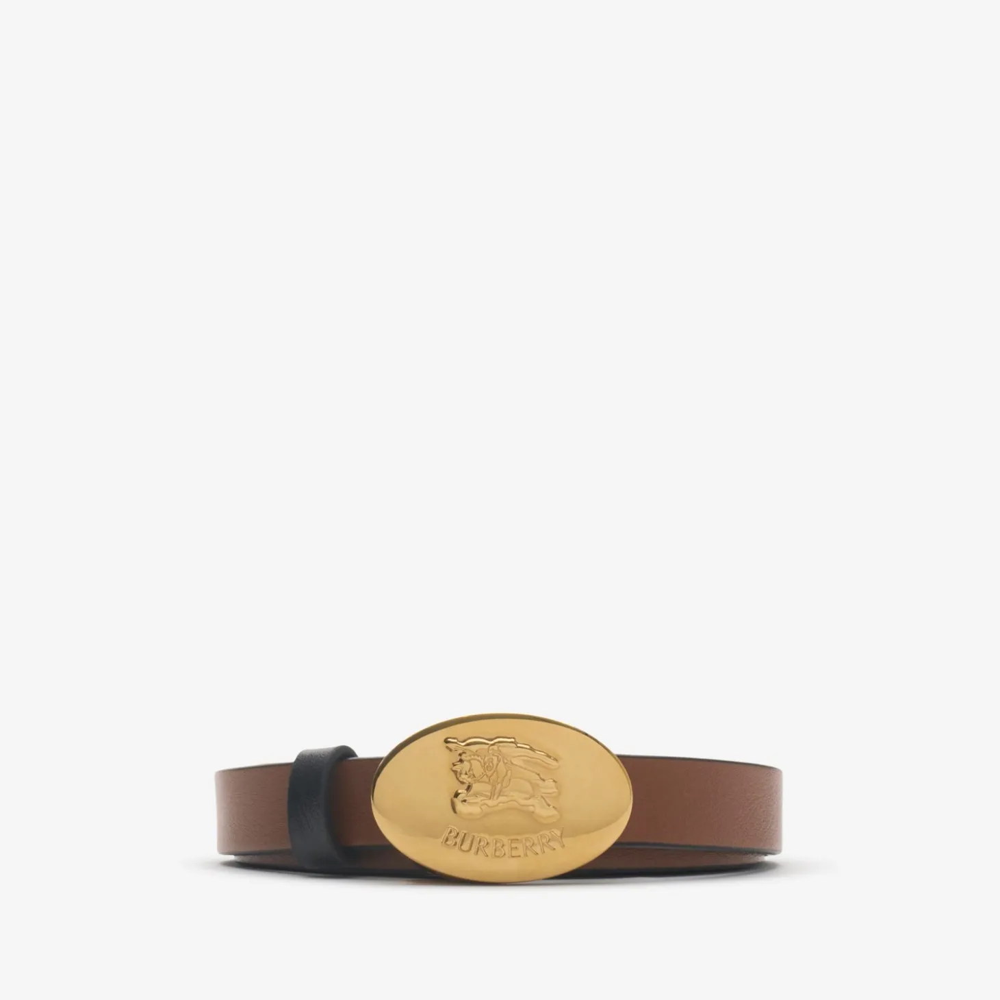 Thin Reversible Leather Knight Stamp Belt