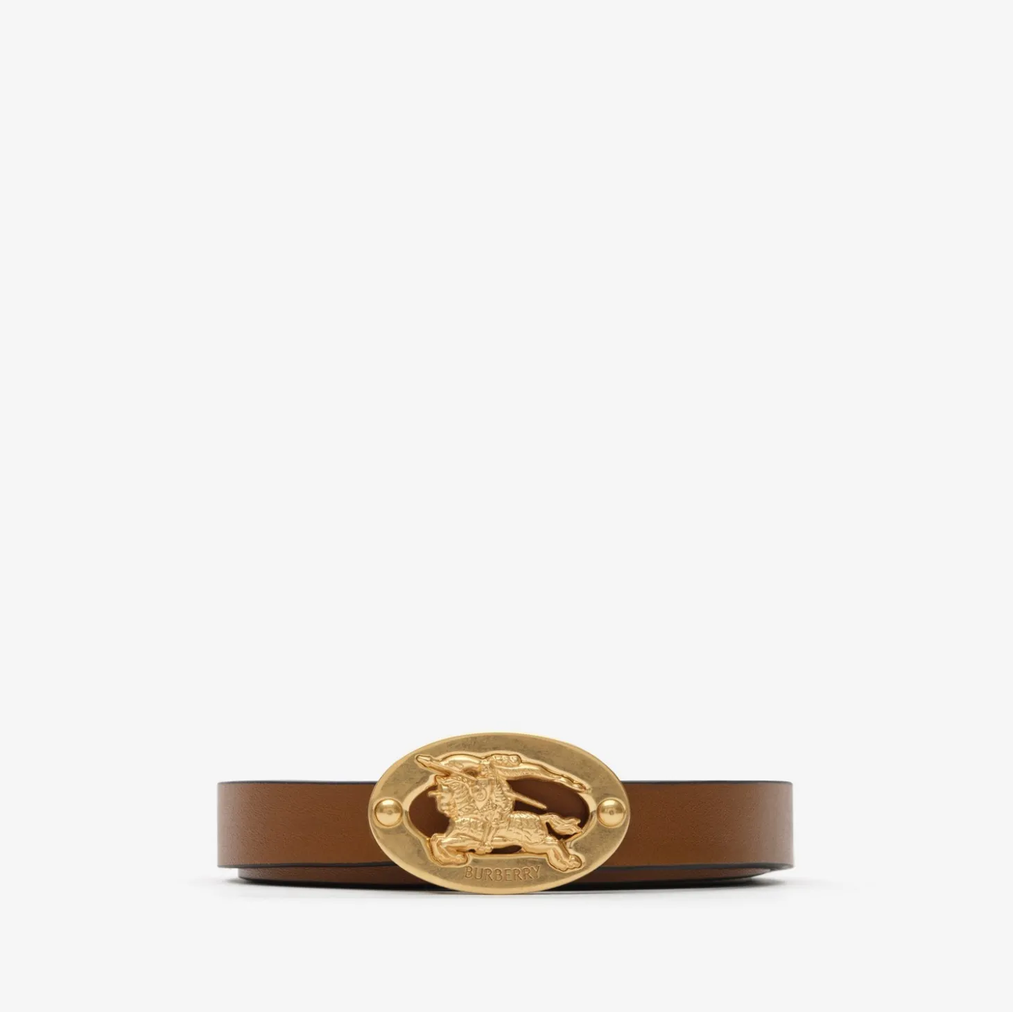 Thin Reversible Leather Knight Stamp Belt