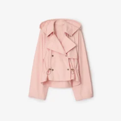 Tropical Gabardine Hooded Trench Jacket