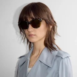 Tubular Check Round Sunglasses