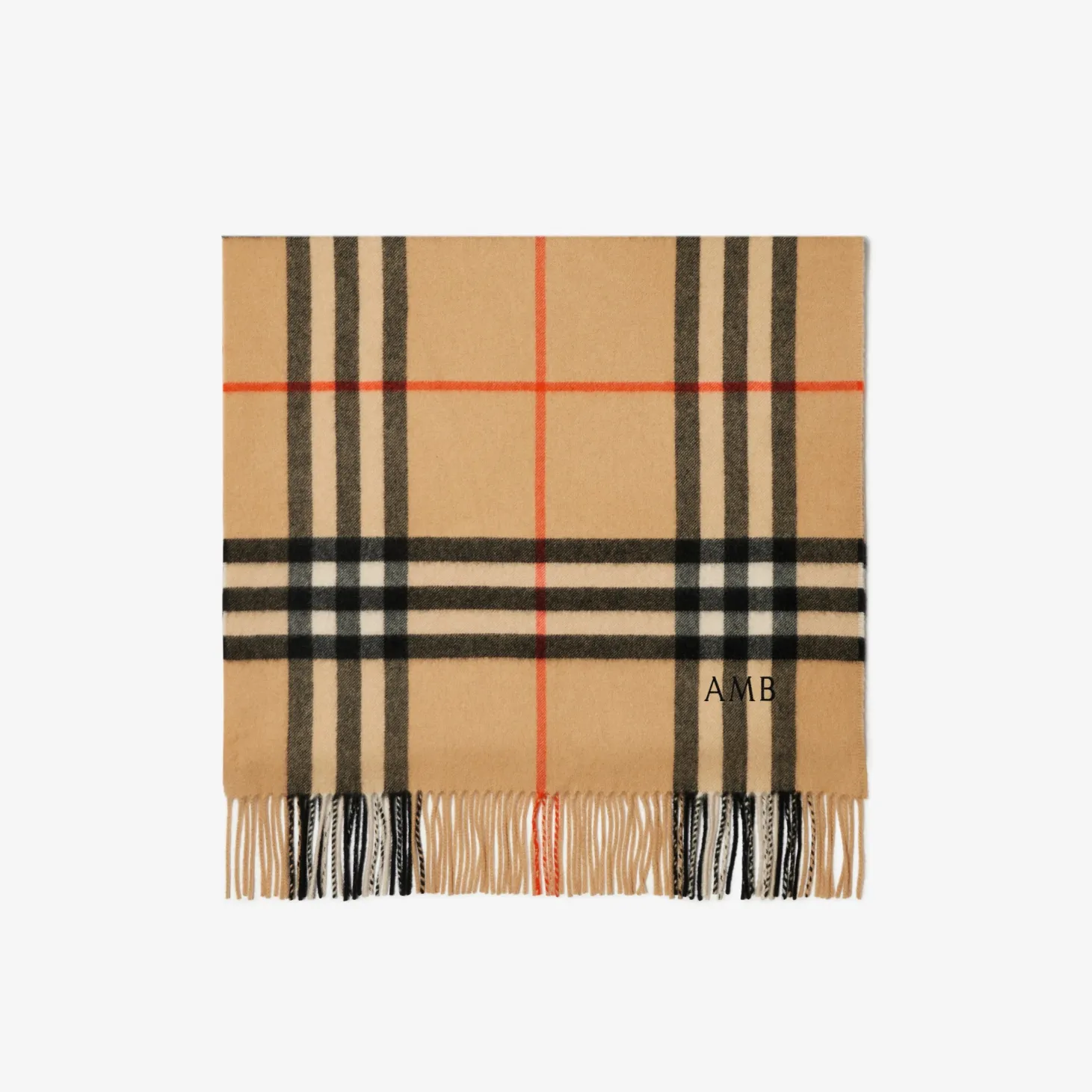 Wide Check Cashmere Scarf