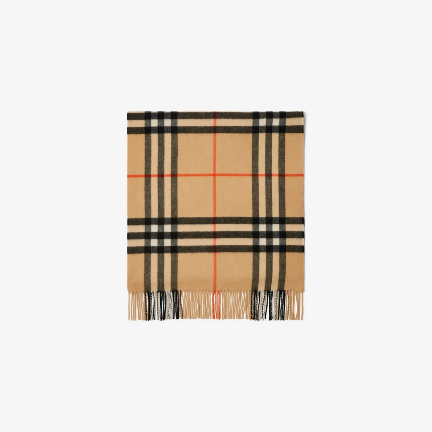 Wide Check Cashmere Scarf