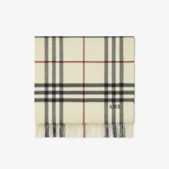 Wide Check Cashmere Scarf