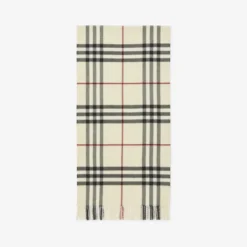 Wide Check Cashmere Scarf