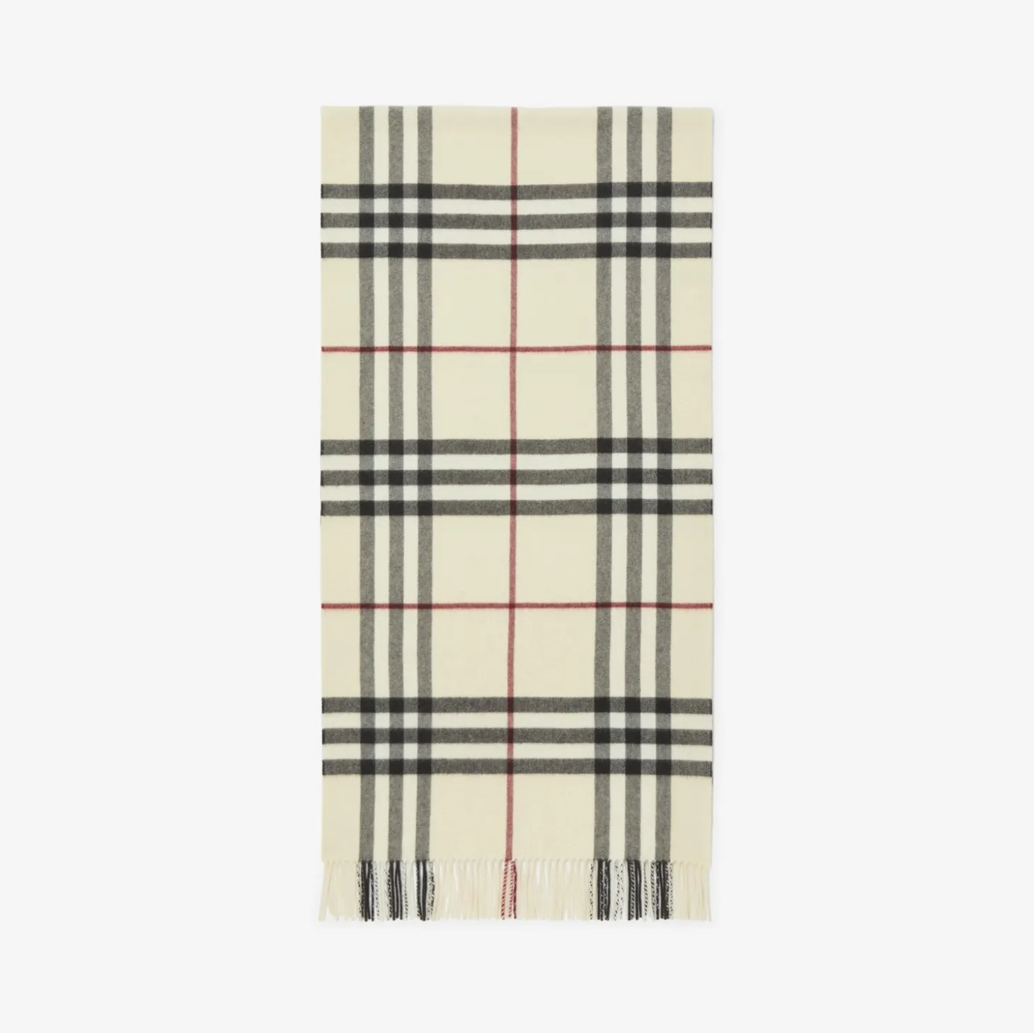 Wide Check Cashmere Scarf