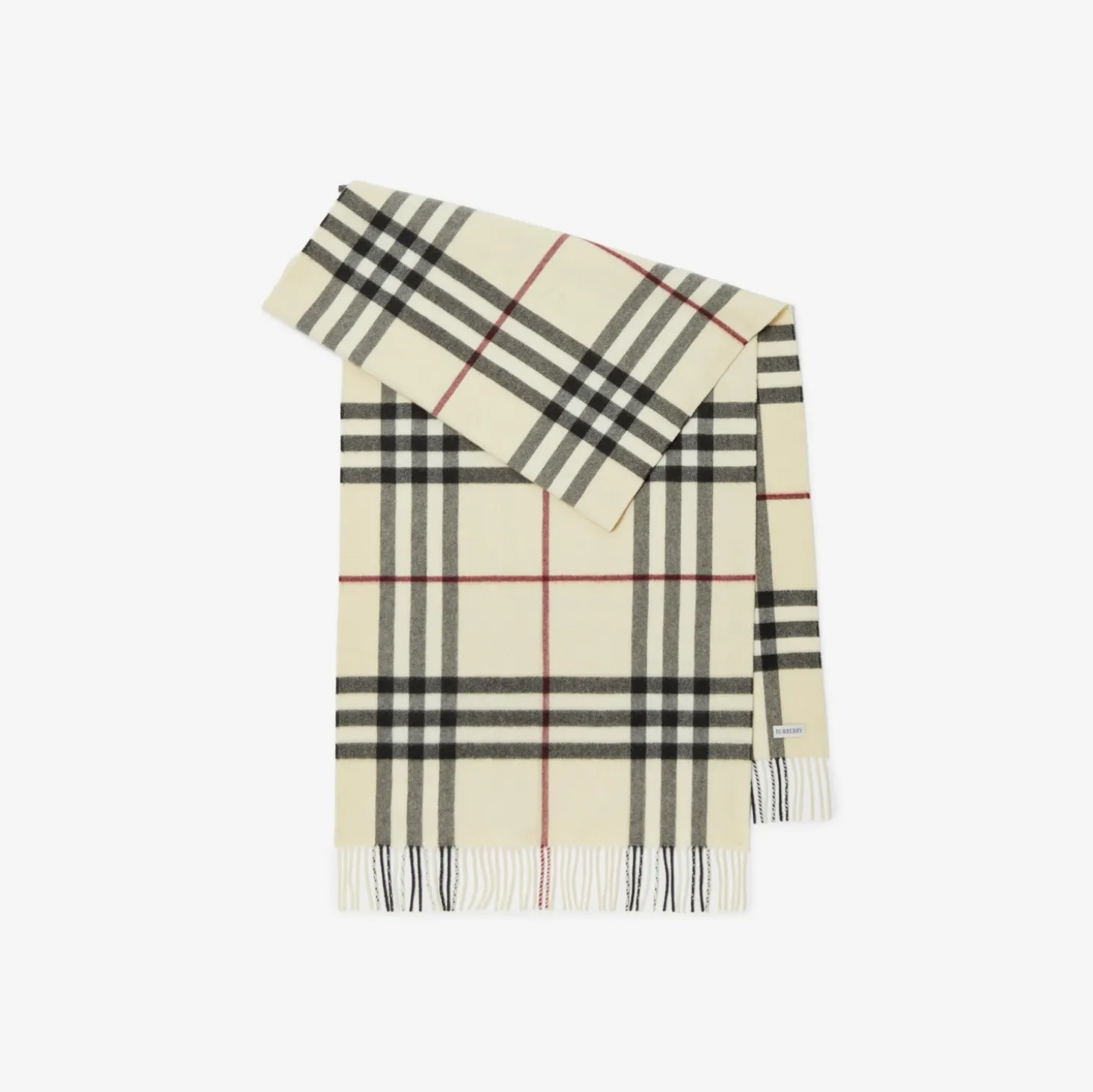 Wide Check Cashmere Scarf