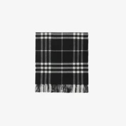 Wide Check Cashmere Scarf