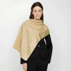 Wide Check Silk Scarf