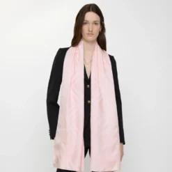 Wide Check Silk Scarf