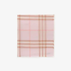 Wide Check Wool Scarf