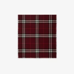 Wide Check Wool Scarf