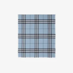 Wide Check Wool Scarf
