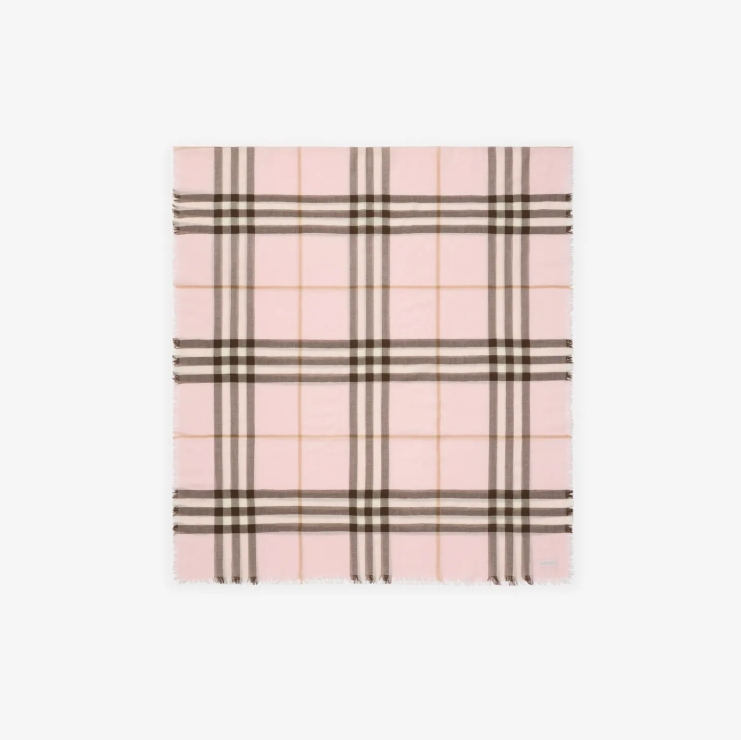 Wide Check Wool Scarf
