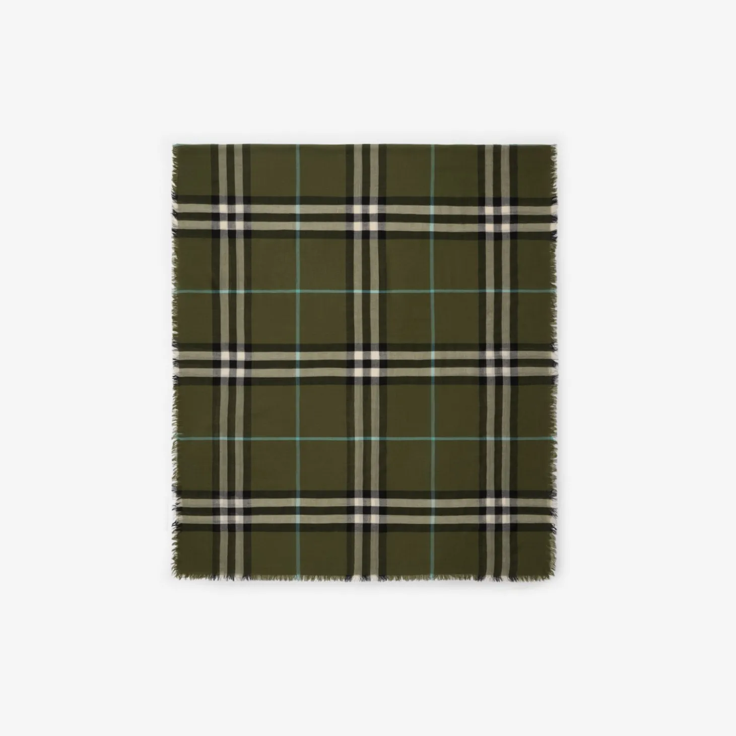 Wide Check Wool Scarf
