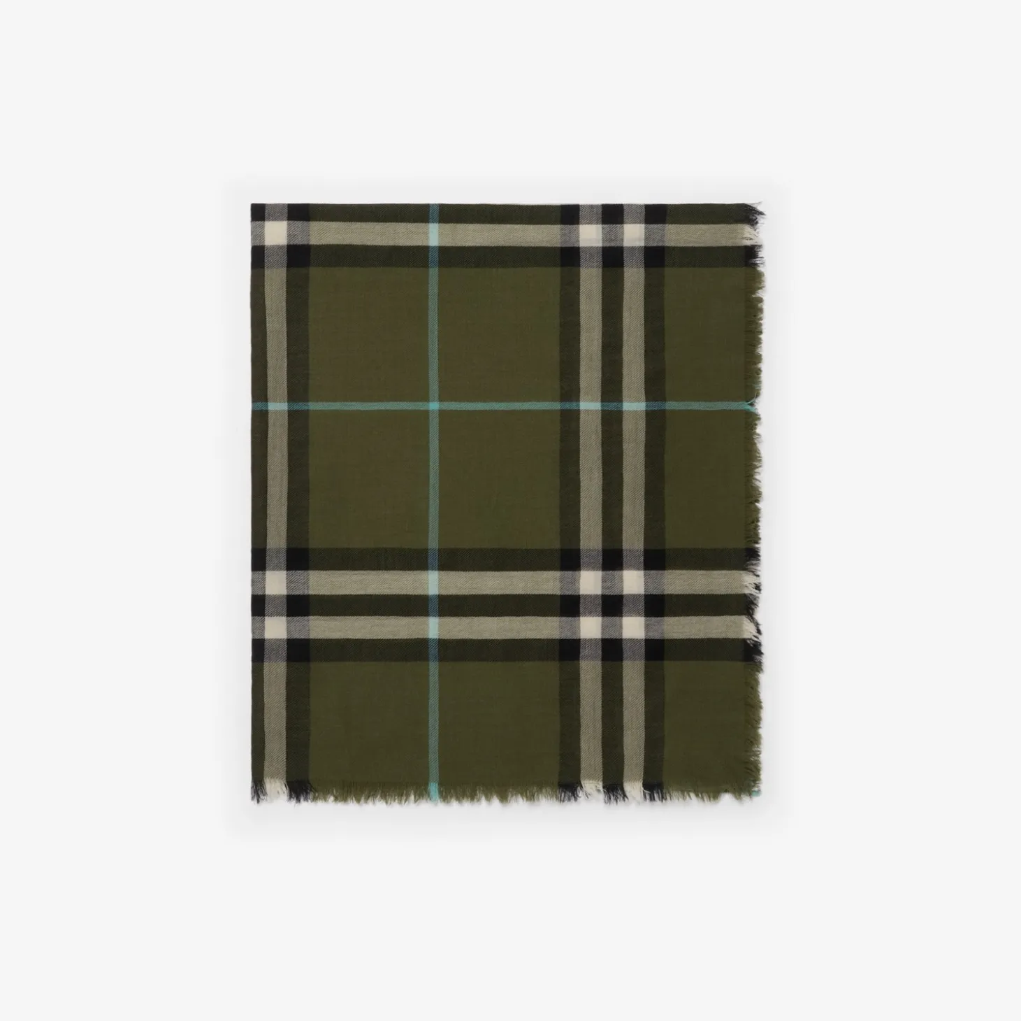 Wide Check Wool Scarf