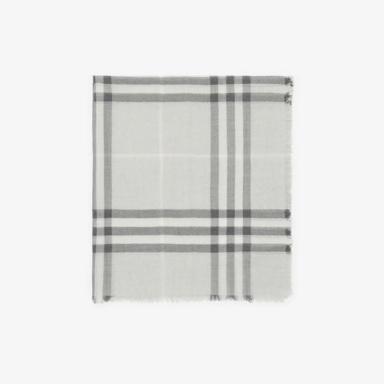 Wide Check Wool Scarf