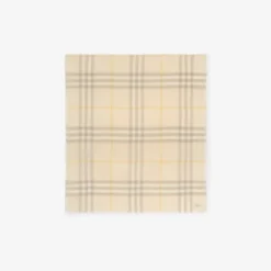 Wide Check Wool Scarf