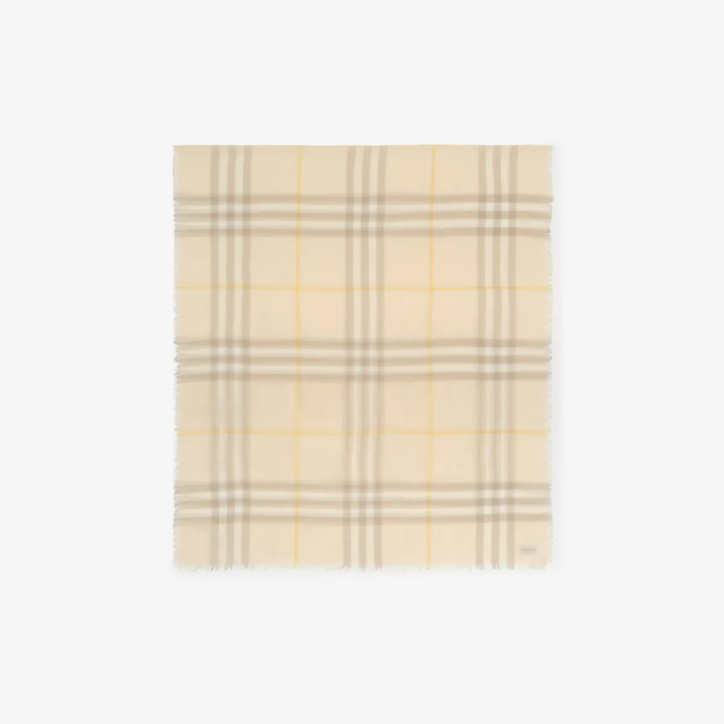 Wide Check Wool Scarf