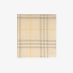 Wide Check Wool Scarf
