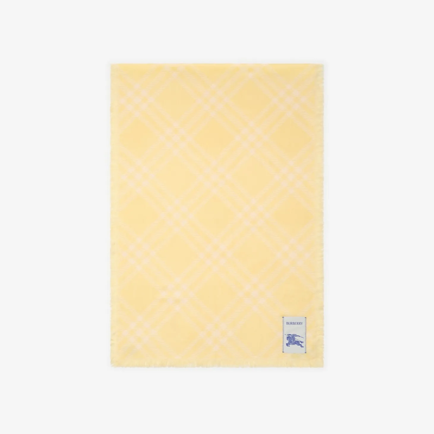 Wide Check Wool Silk Scarf