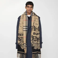 Wide Gallant Knight Cashmere Scarf