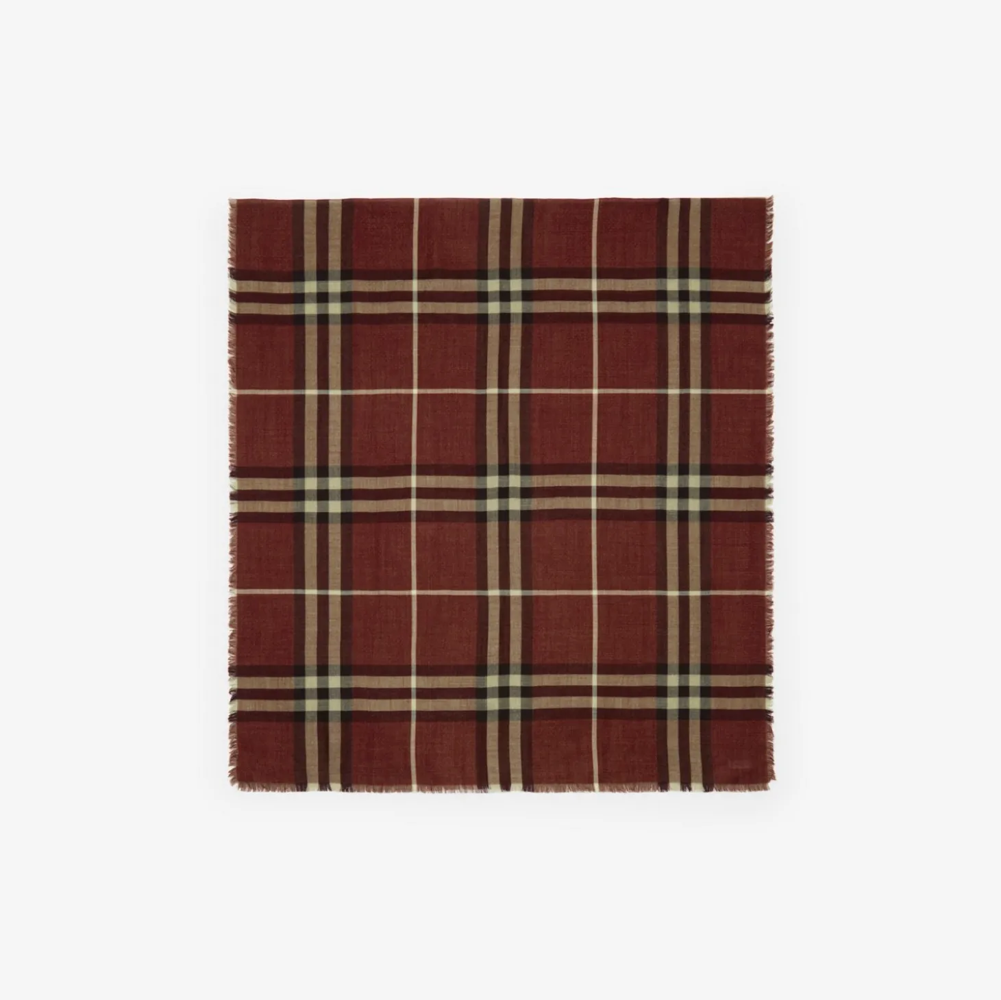 Wide Reversible Check Wool Silk Scarf