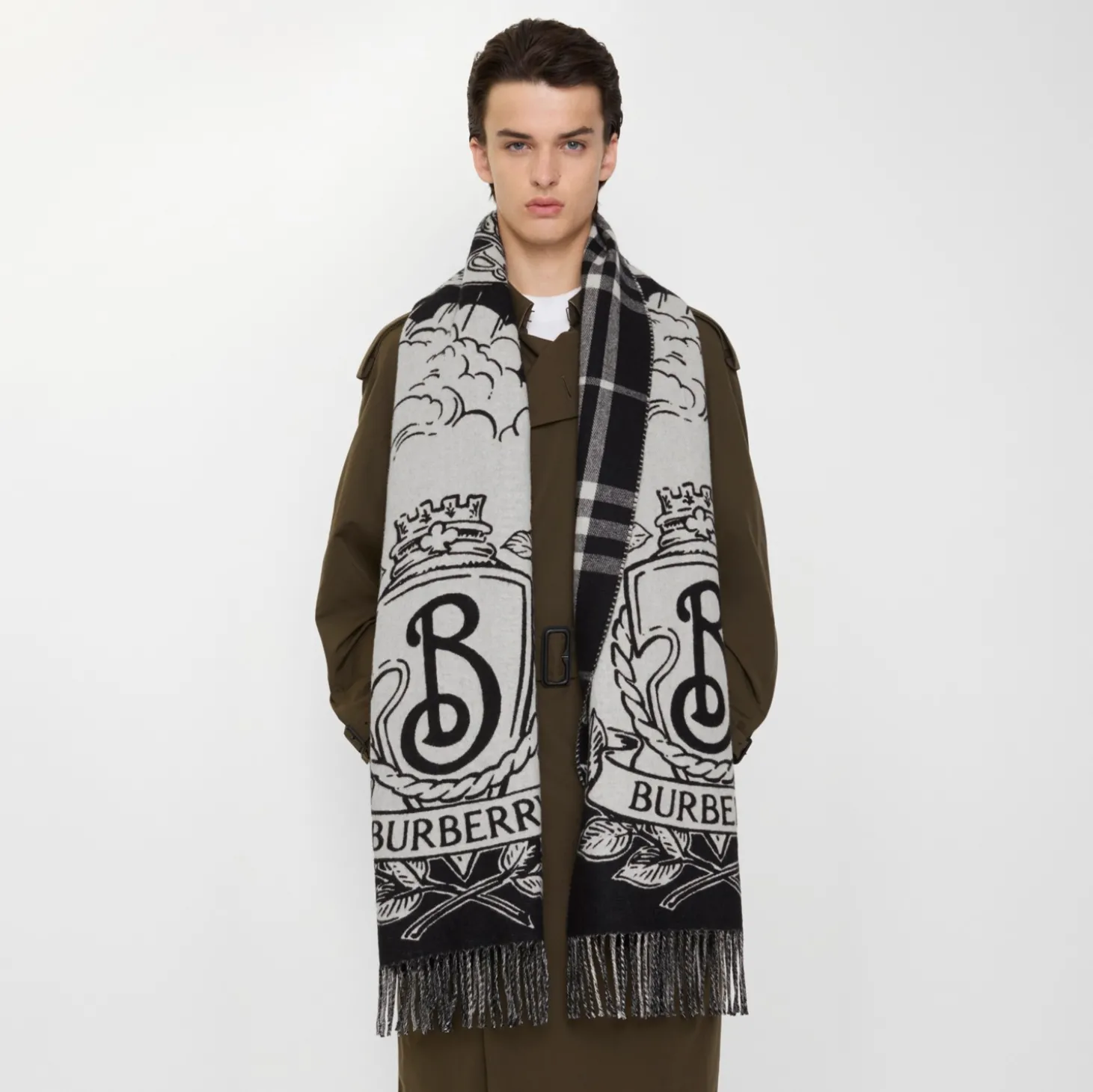 Wide Reversible Stormy Knight Scarf