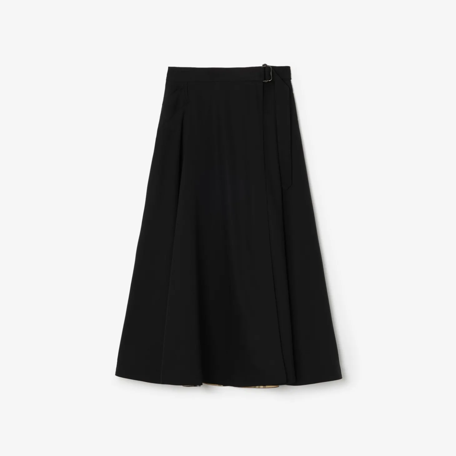 Wool Twill Midi Skirt